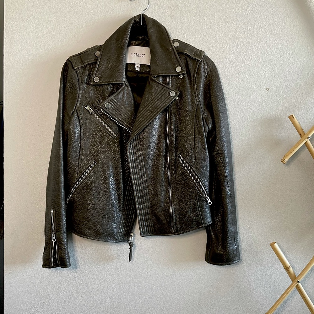 Derek Lam 10 Crosby Pebbled Leather Jacket